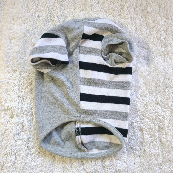 Dog Shirt Gray, White & Black Stripes with Pocket - Picture 3 of 8